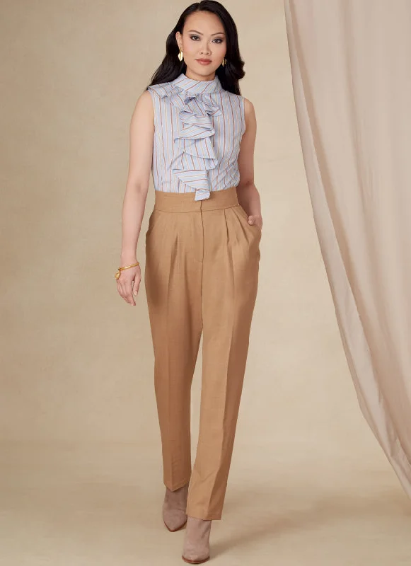 Women's Chic Outerwear Garments Vogue Trousers V1829