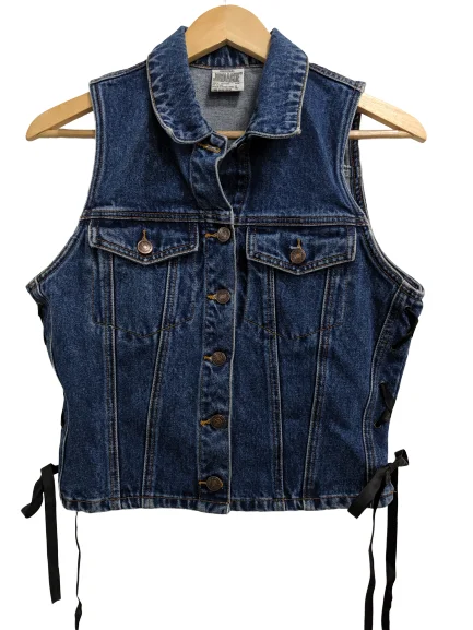 Women's Trendy Outfit [L] Vintage Jordache Denim Vest with Lace-Up Sides