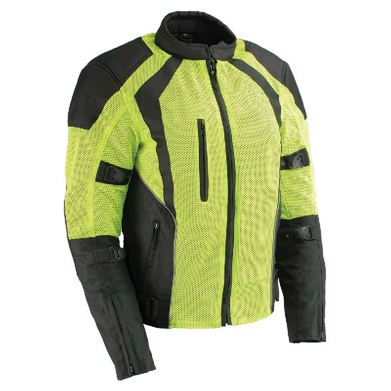 Women's Wardrobe Apparel Milwaukee Leather MPL2793 High Vis Green with Black Armored Textile Motorcycle Jacket for Women - All Season Mesh Jacket Women's Wardrobe Apparel Milwaukee Leather MPL2793 High Vis Green with Black Armored Textile Motorcycle Jacket for Women - All Season Mesh Jacket