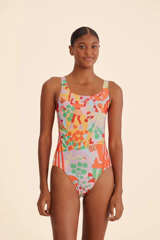 Women's Loungewear Clothes Adidas Farm Swimsuit Pearl Citrine