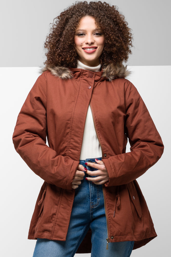 Tailored Clothing For Women Parka Jacket Brown