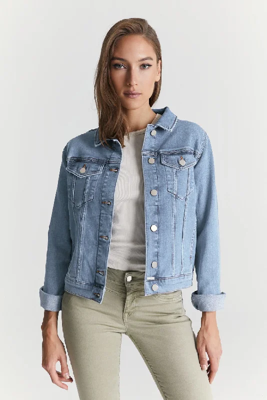Affordable Fashion for Women Katy Long Sleeve Western Jacket Light Blue