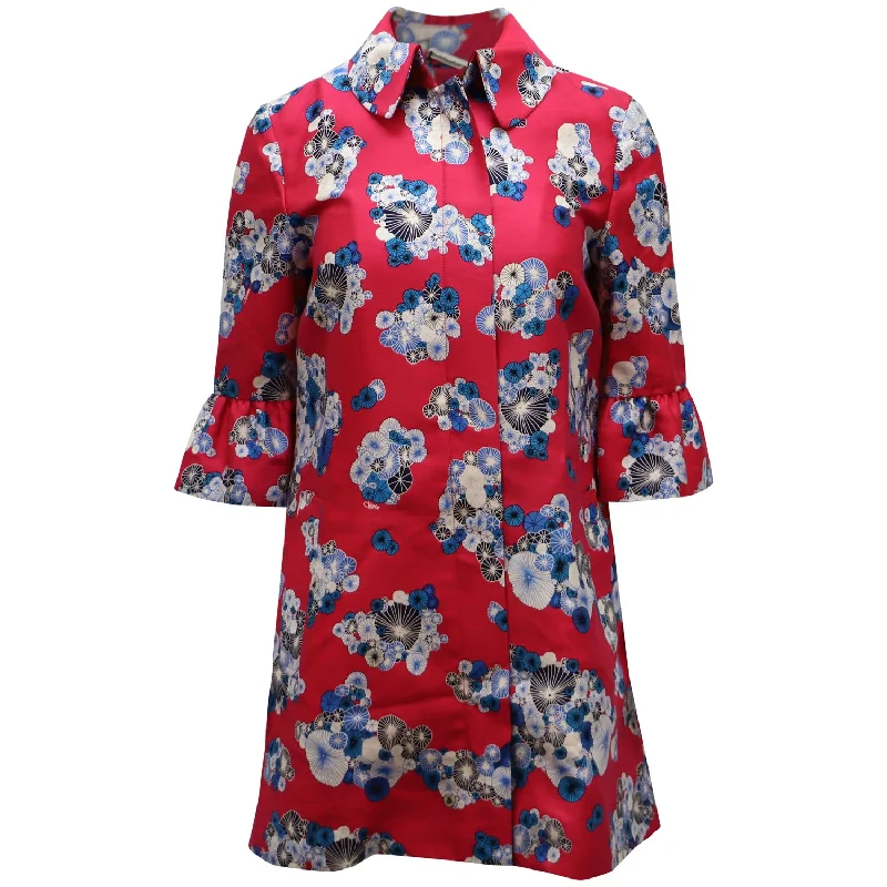 Women's Clothing For Special Occasions Diane Von Furstenberg Philippa Coat with Floating Flowers Print in Multicolor Wool Women's Clothing For Special Occasions Diane Von Furstenberg Philippa Coat with Floating Flowers Print in Multicolor Wool
