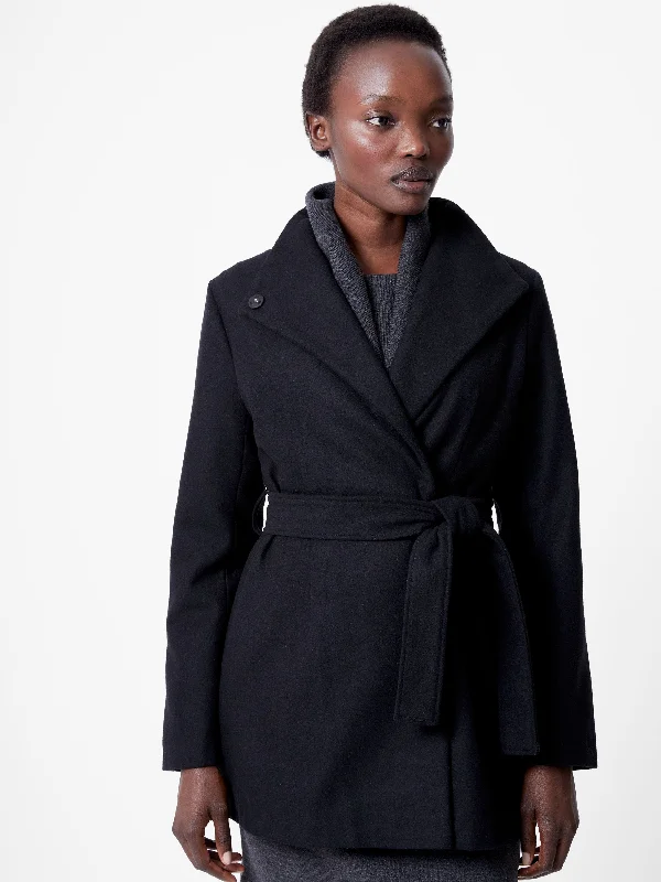 Affordable Online Boutique Belted Wrap Mid-Length Coat