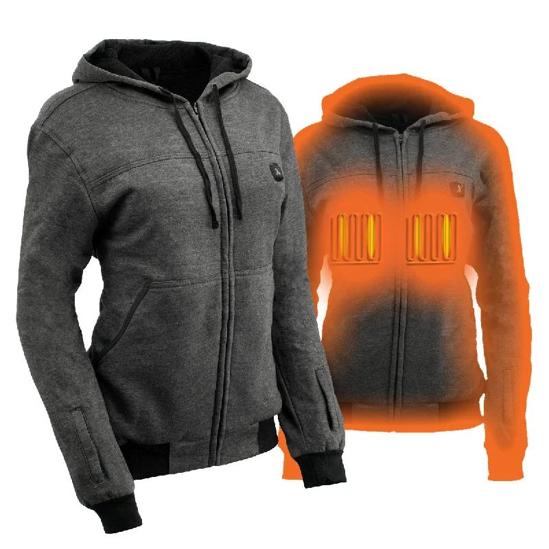 Women's Vacation Clothes Nexgen Heat NXL2717DUAL Tech Women's Grey Heated Jacket Sweatshirt Hoodie for Winter Cold Weather w/ Battery Women's Vacation Clothes Nexgen Heat NXL2717DUAL Tech Women's Grey Heated Jacket Sweatshirt Hoodie for Winter Cold Weather w/ Battery