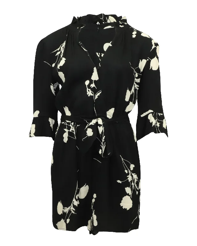 Formal Attire For Women Ba&Sh Penny Printed Jumpsuit in Black Viscose
