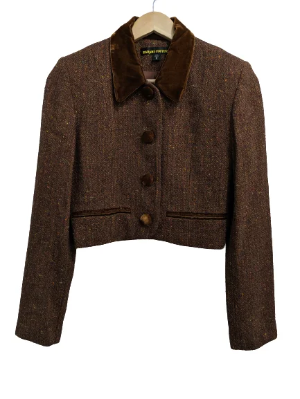 Comfortable Casual Wear [XS] Vintage Tweed Cropped Blazer