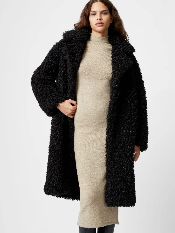 Women's Clothing Boutique Boucle Peak Lapel Coat