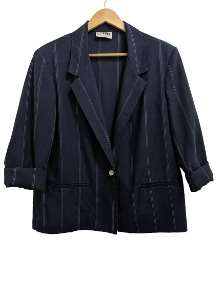 Modern Women's Apparel [L] Vintage Navy Blue Boxy Blazer