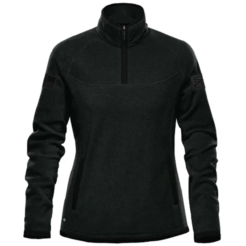Women's Everyday Clothes Grunt Style Women's Tech Quarter Zip Fleece Jacket - Black