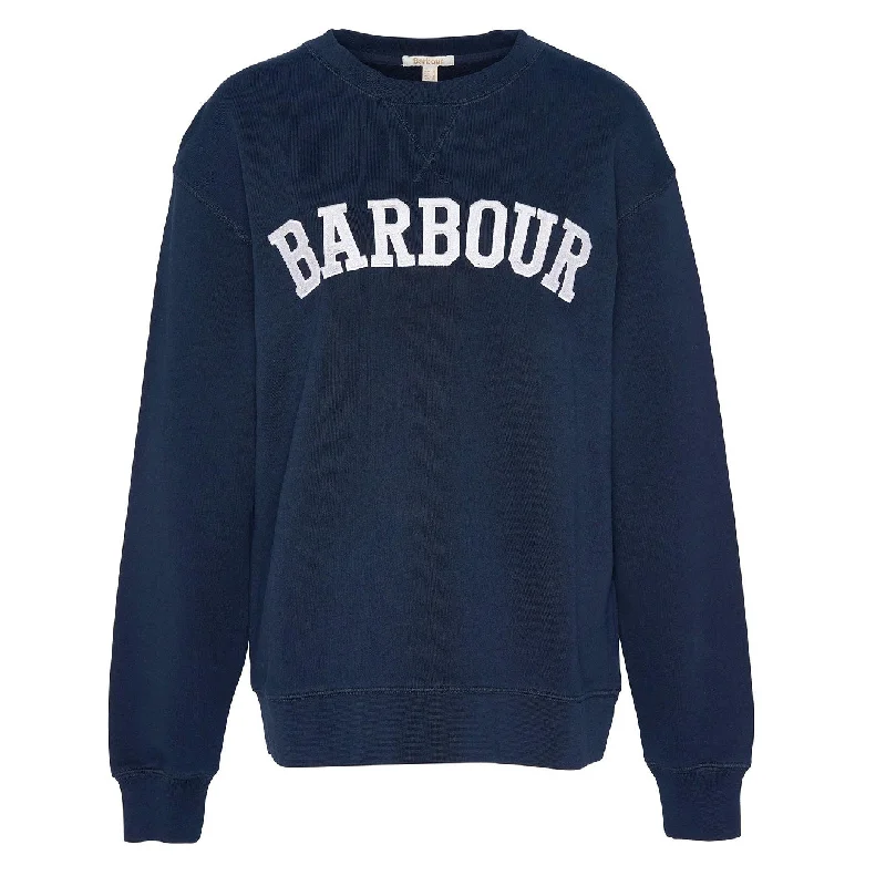 Women's Formal Event Outfit Barbour Womens Northumberland Sweatshirt Navy / Cloud