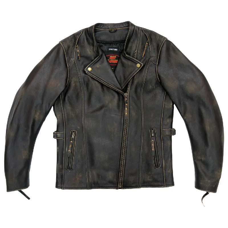 Affordable Women's Clothing Sale Online Hot Leathers JKL1031 Ladies Vented Distressed Brown Leather Jacket Affordable Women's Clothing Sale Online Hot Leathers JKL1031 Ladies Vented Distressed Brown Leather Jacket