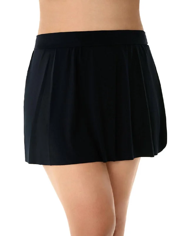 Tailored Clothing For Women Plus Size Jersey Tennis Swim Skirt In Black