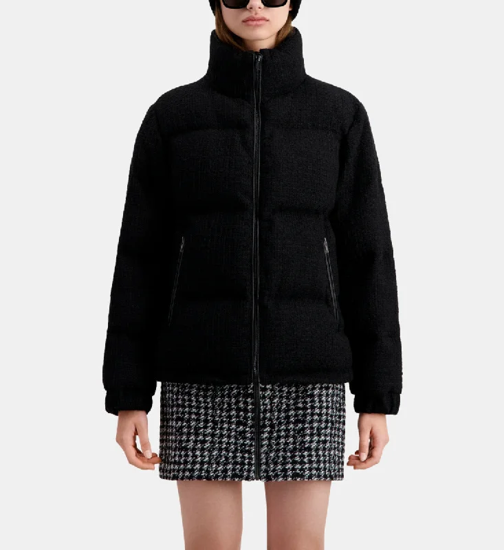 Comfortable Women's Outfits Tweed Puffer Jacket