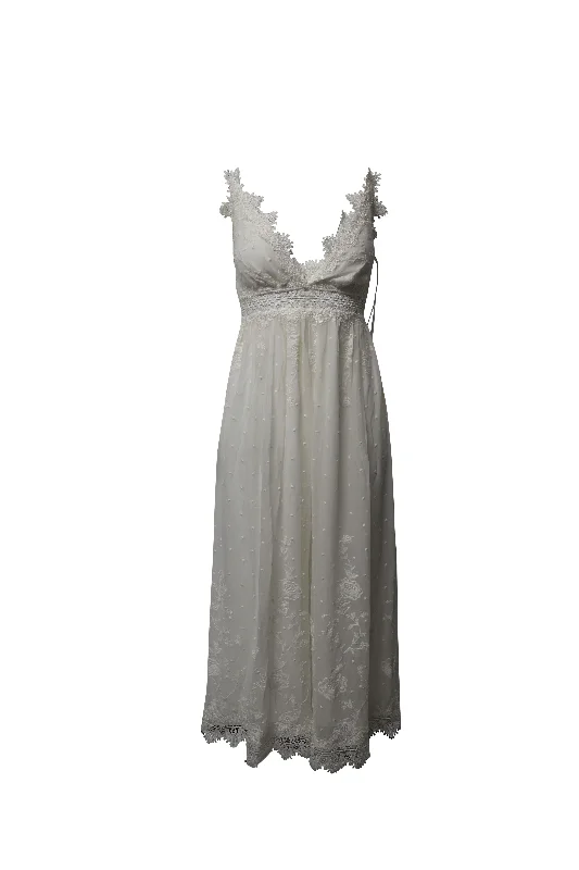 Women's Travel Attire Zimmermann x Barneys New York Lace Jumpsuit in White Cotton