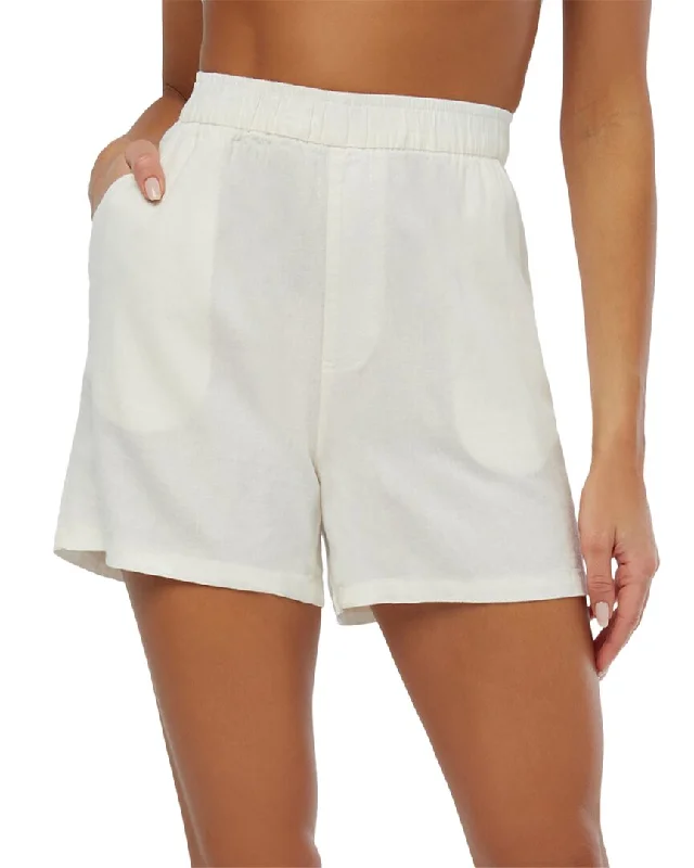 Clothes For Woman WeWoreWhat Elastic Linen-Blend Short