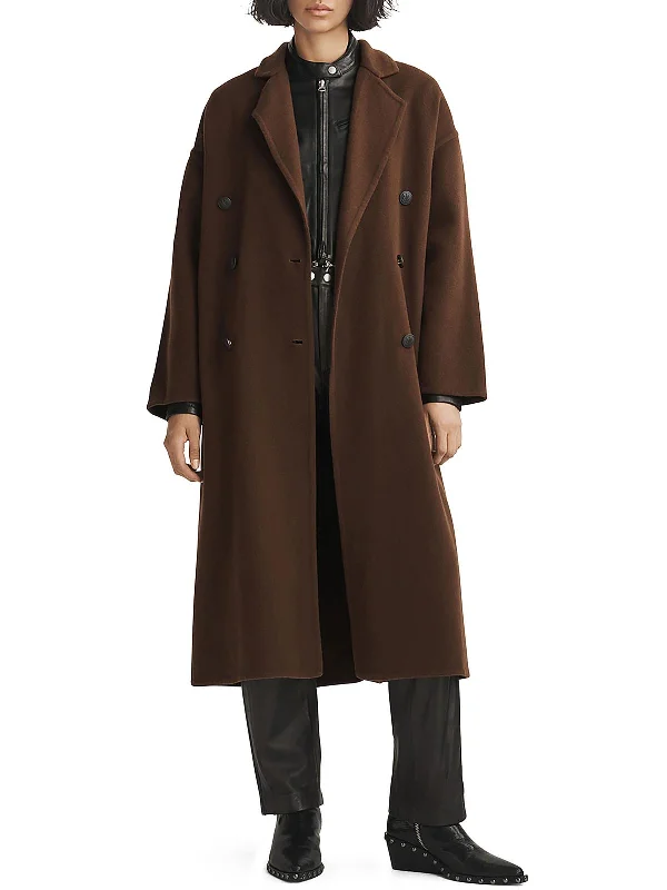 Women's Athleisure Apparel Womens Wool Blend Long Sleeves Long Coat
