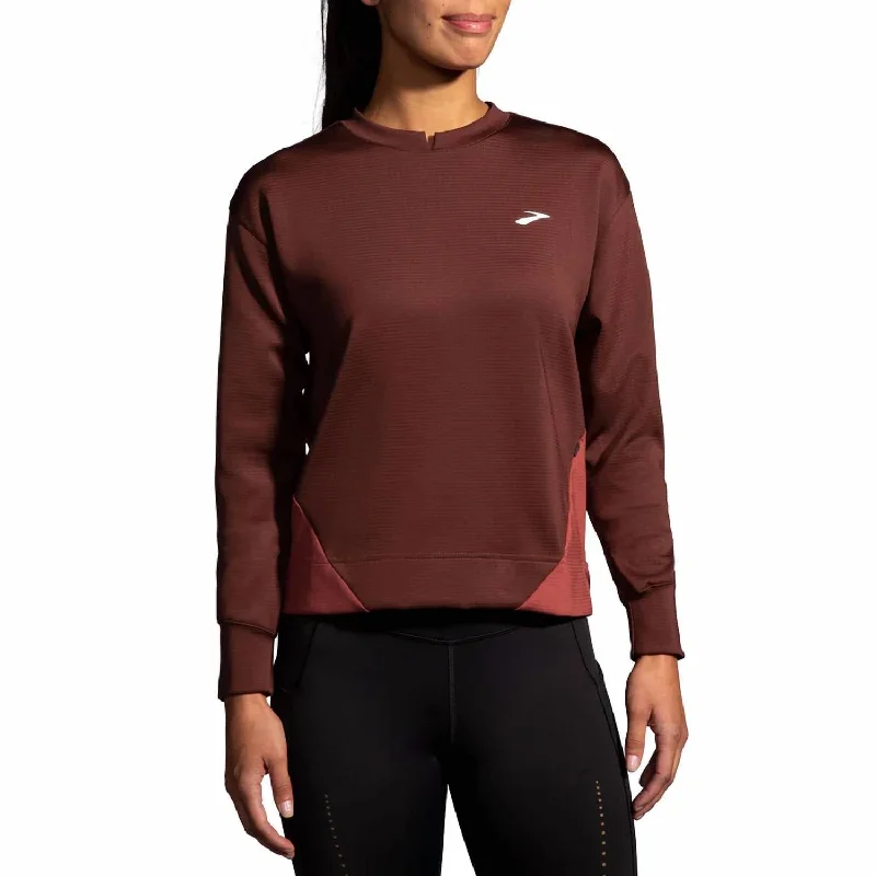 Women's Holiday Clothing Run Within Sweatshirt In Run Raisin/copper