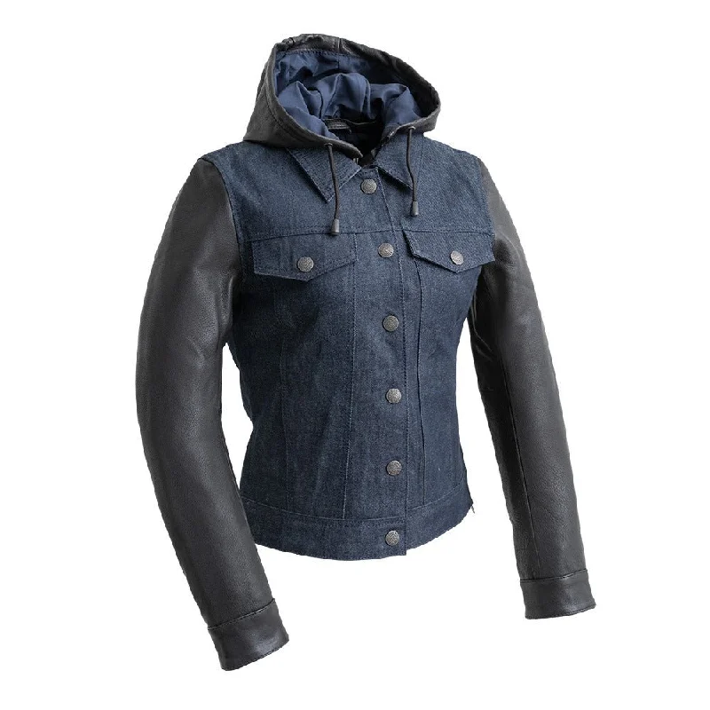 Women's Elegant Clothing Sets Holli - Motorcycle Denim/Leather Jacket