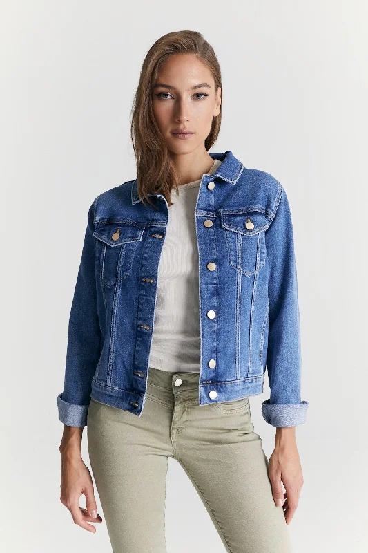 Fashionable Casual Tops Katy Long Sleeve Western Jacket Medium Blue