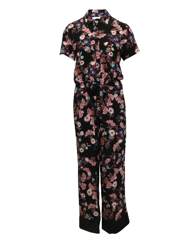 Women's Trendy Attire Sandro Olivier Jumpsuit in Floral Print Viscose