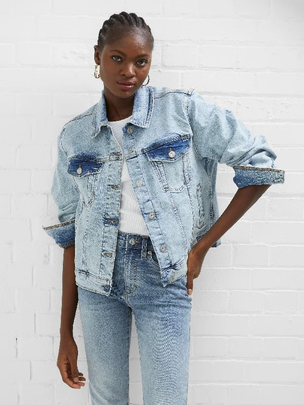 Flash Discount Denim Stretch Trucker Jacket