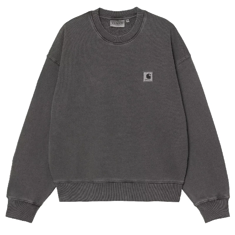 Casual Outfit For Women Carhartt WIP Womens Nelson Sweatshirt Graphite Garment Dyed