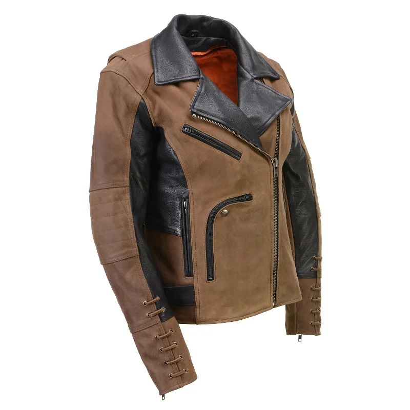 Best Clearance Sales Right Now Milwaukee Leather MLL2508 Women's 'Dixie' Vintage Crazy Horse Brown and Black Leather Motorcycle Rider Jacket Best Clearance Sales Right Now Milwaukee Leather MLL2508 Women's 'Dixie' Vintage Crazy Horse Brown and Black Leather Motorcycle Rider Jacket