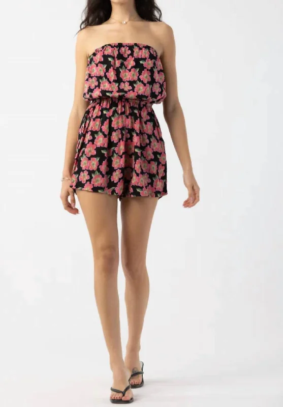 Women's Fashionable Clothing Sets Saka Romper In Poipu Black