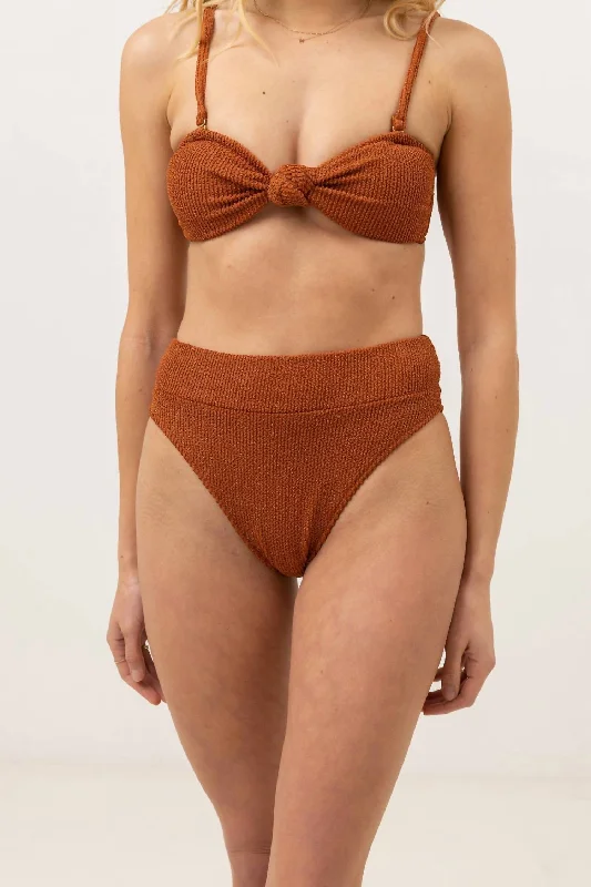 Online Impressions Boutique Wave Break Hi Hip Banded Bottom In Desert Shimmer