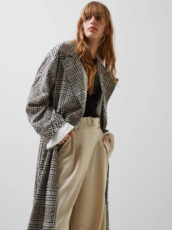Women's Vacation Outfit Dandy Check Lightweight Coat