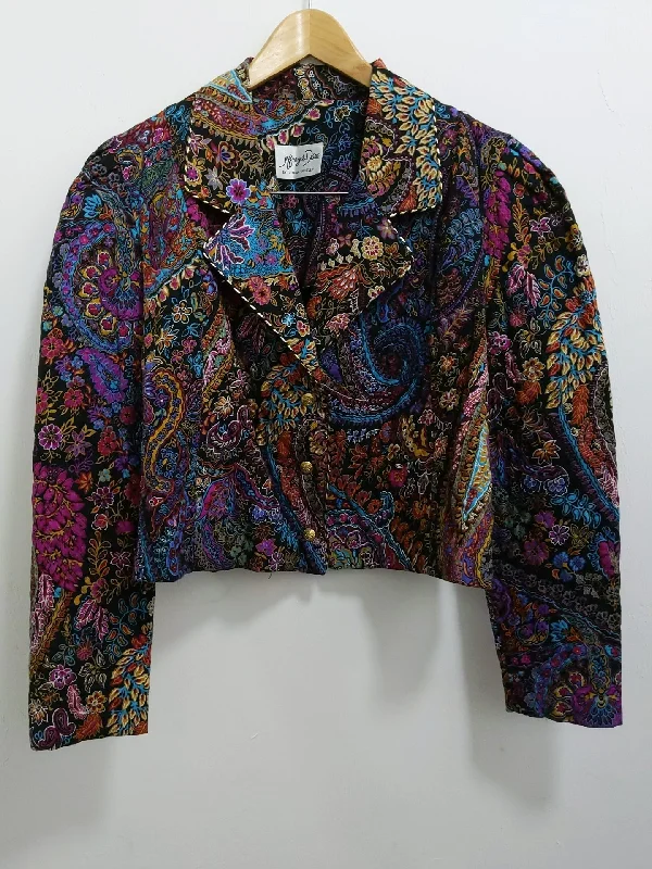 Chic Women's Clothing for Date Nights [M/L] Quilted Paisley Boxy Blazer