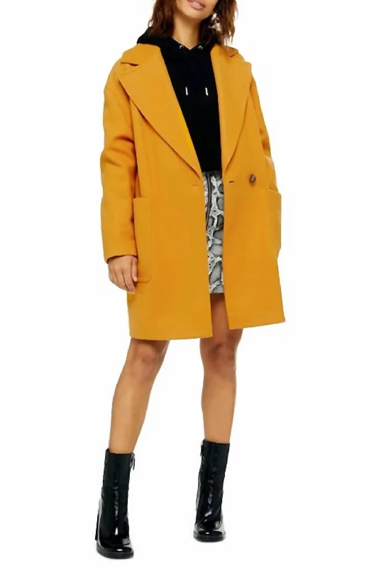 High Street Women's Fashion for Trendy Shoppers Carly Oversized Slouchy Coat In Mustard