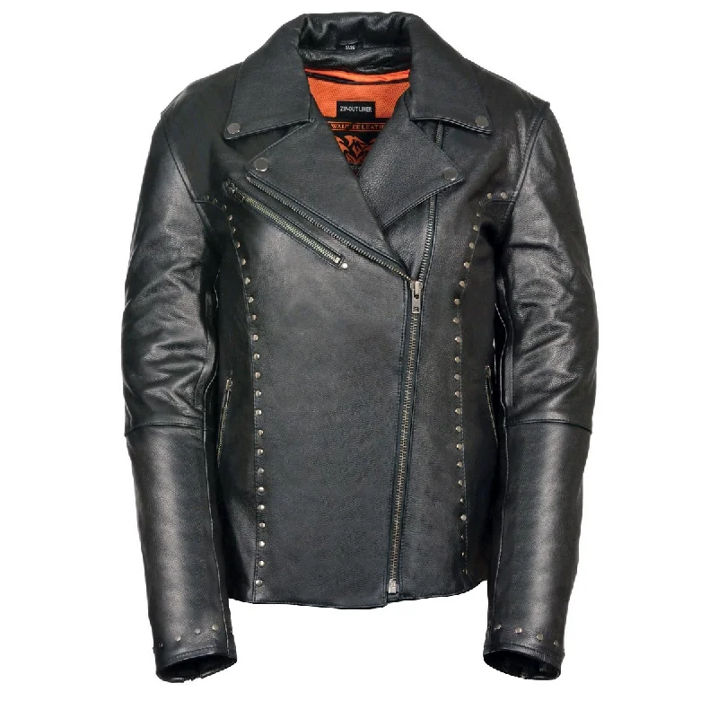 Fashion Women's Clothing Milwaukee Leather ML1948 Women's Classic Riveted Motorcycle Black Leather Jacket Fashion Women's Clothing Milwaukee Leather ML1948 Women's Classic Riveted Motorcycle Black Leather Jacket