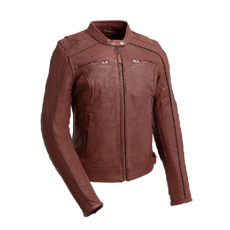 Women's Athletic Apparel Jada - Women's Perforated Motorcycle Leather Jacket
