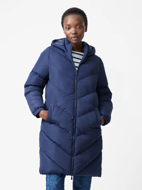 Clothes Woman Chevron Hooded Puffer Coat