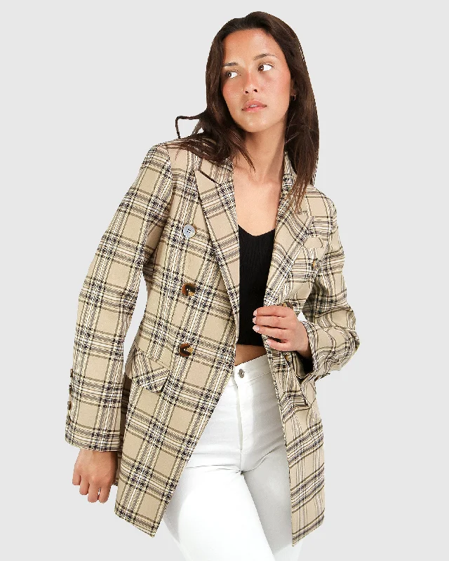 Affordable Women's Fashion Too Cool For Work Plaid Blazer