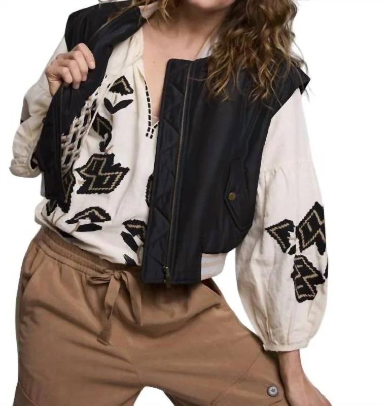Clothes For Sale Padded Bomber Jacket In Black