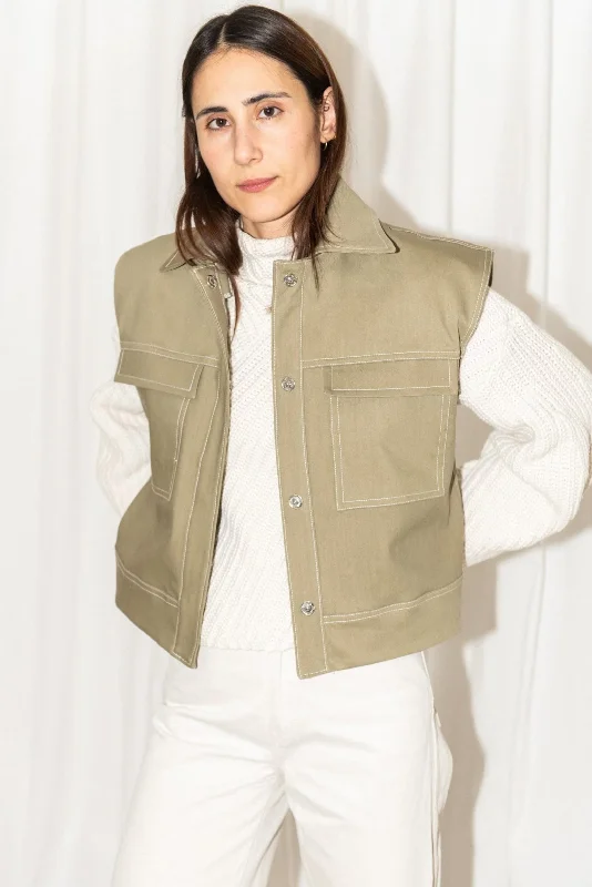 Best Online Boutiques For Women Puff and Pencil Topstitch Vest