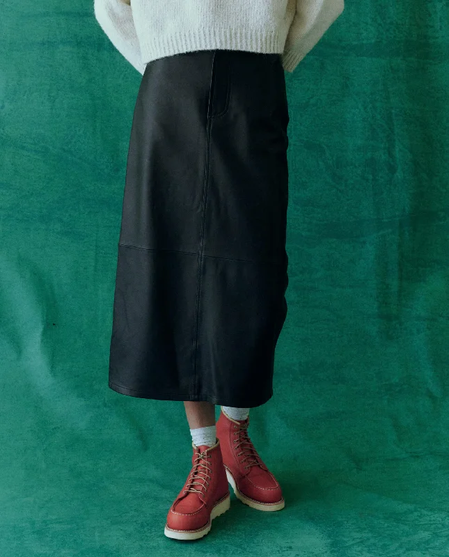 Winter Wardrobe Clearance The Leather Column Skirt. -- Black