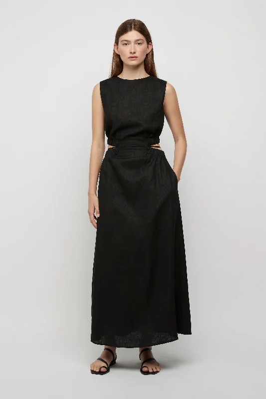 Stylish Outerwear Clothing For Women Lya Linen Tie Dress