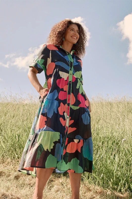 Early Bird Offer Sabre Collared Dress in Daydream