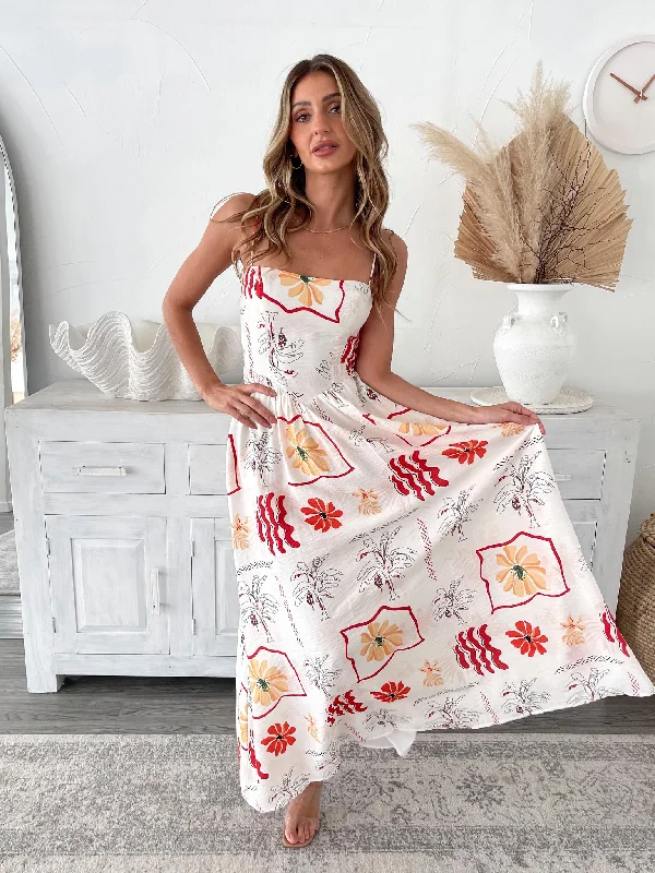 Budget-Friendly Fashion Hollyn Dress - White Print