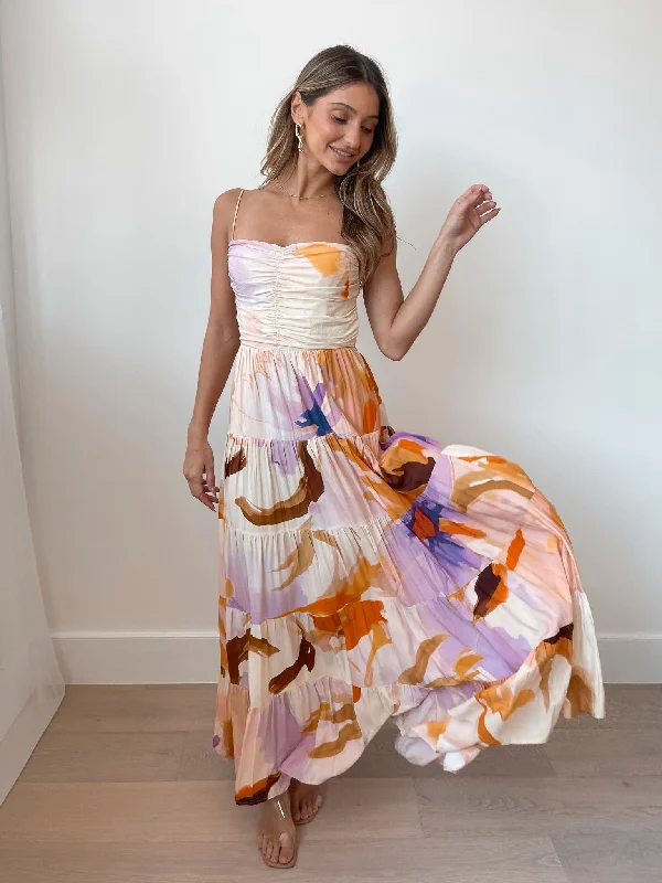 Limited Time Deal Daliah Dress - Peach Print