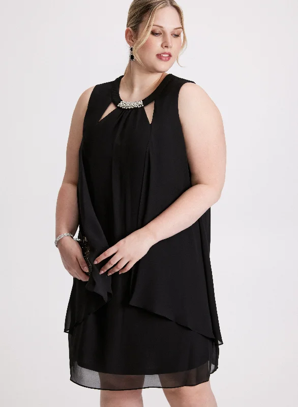 Refresh Your Wardrobe At A Fraction Of The Cost Draped Pearl Embellished Dress