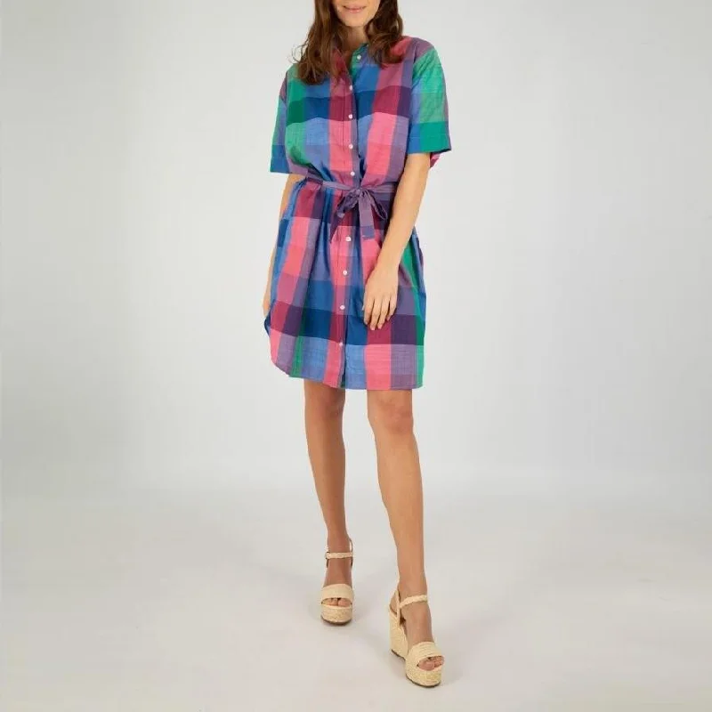 Women's Elegant Formal Outfit Checked Heritage Dress