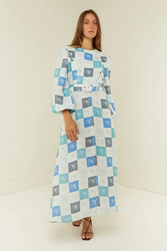 Women's Trendy Apparel Palm Noosa Melrose Dress - Blue Floral Tile