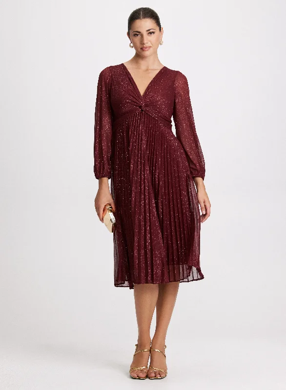Stylish Women's Clothing Pleated Chiffon Dress