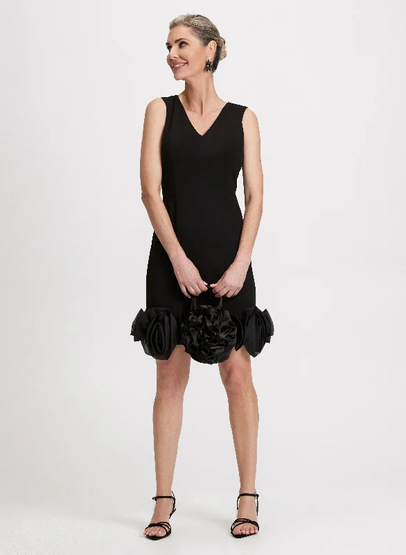 Women's Stylish Outdoor Outfit Rosette Detail Dress