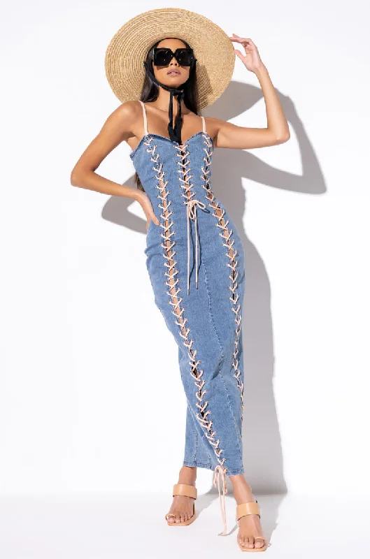 Trendy Styles 3 IS BETTER THAN 2 MAXI LACE UP DRESS